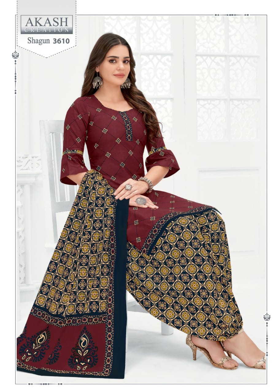 Shagun Vol 36 By Akash Printed Cotton Dress Material Catalog